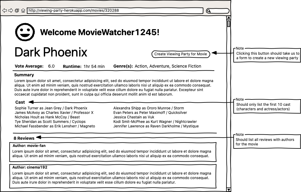 movie details wireframe